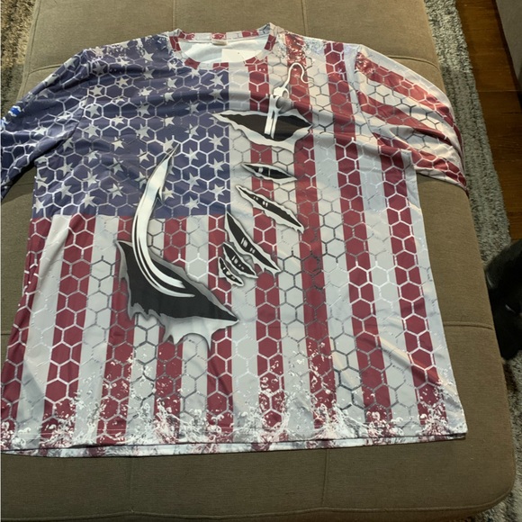Men’s XXXL Patriotic Americana Fishing Shirt New! - Picture 1 of 5